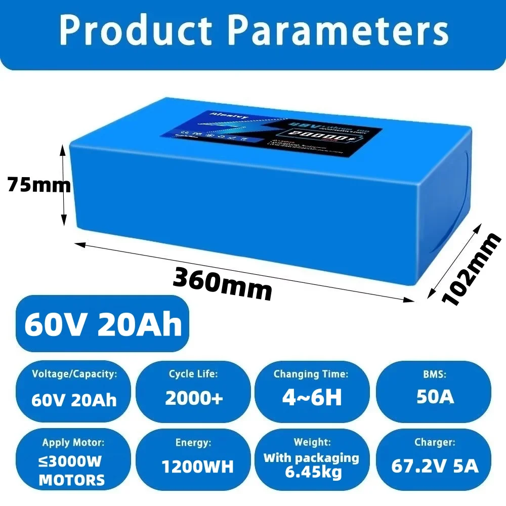 Aleaivy 60V 배터리 20AH 30AH 2170 - 60V 30Ah 21700 Battery Pack 리뷰 및 가격